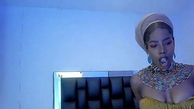 AfroGoddess naked stripping on cam for live sex video chat